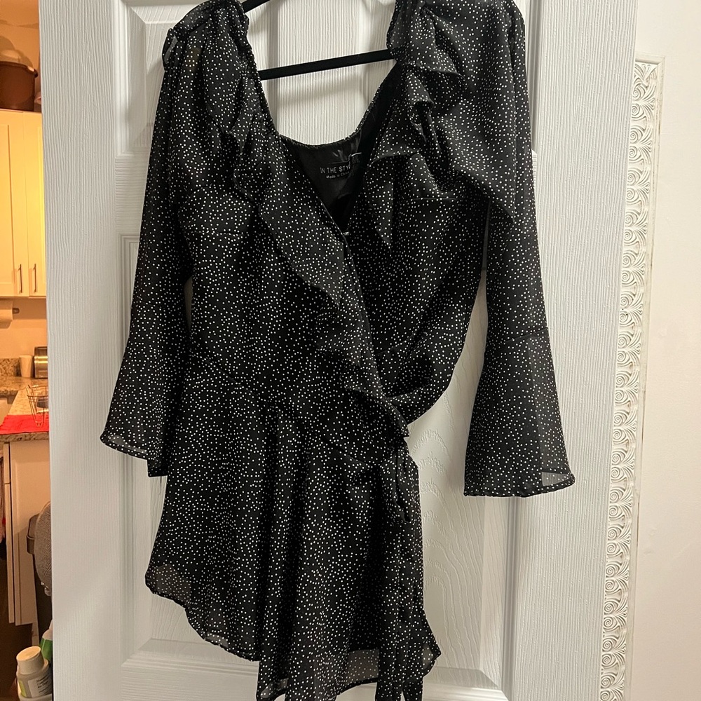 Polka Dot Wrap Blouse